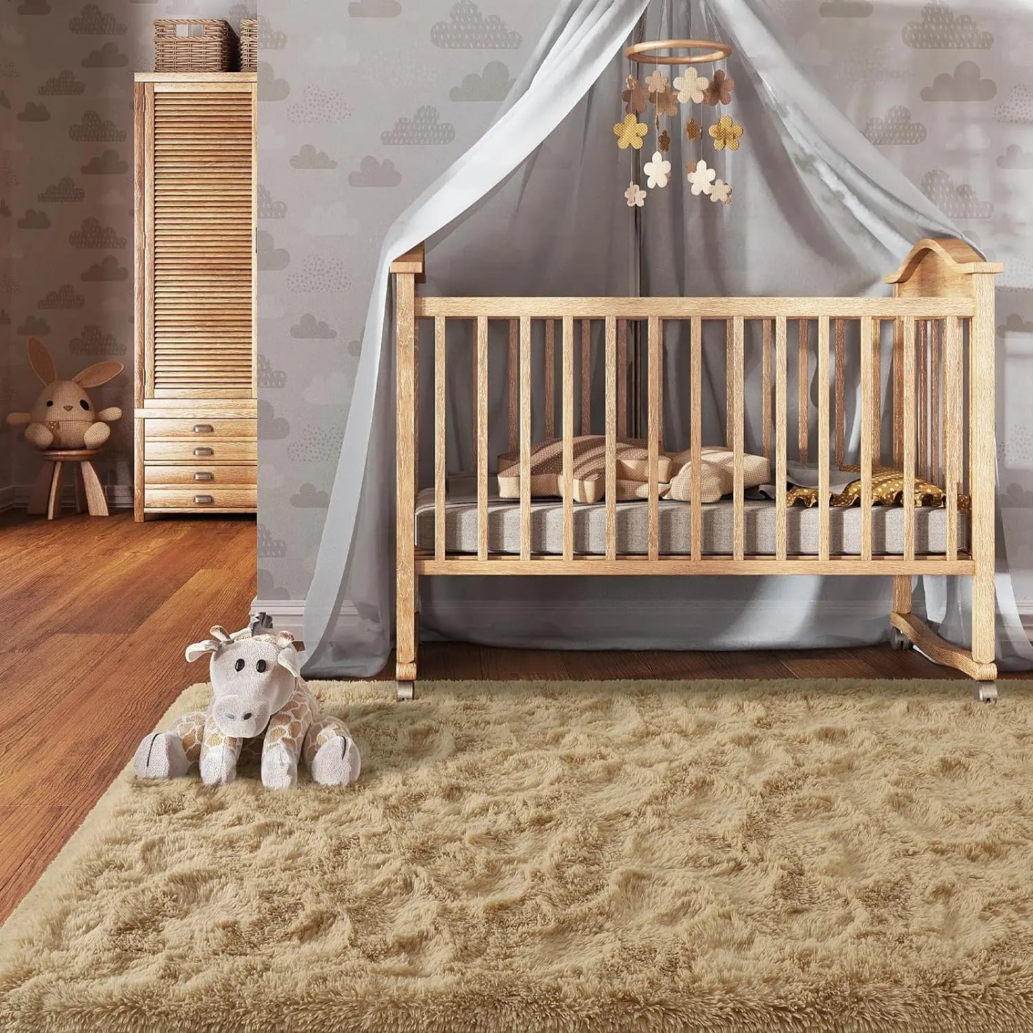 Navak Carpet Silk Wool Carpet Living Room Plush Rug Bed Room Floor Fluffy Mats Non-slip Home Decor Soft Velvet Carpet Kids Room Blankets