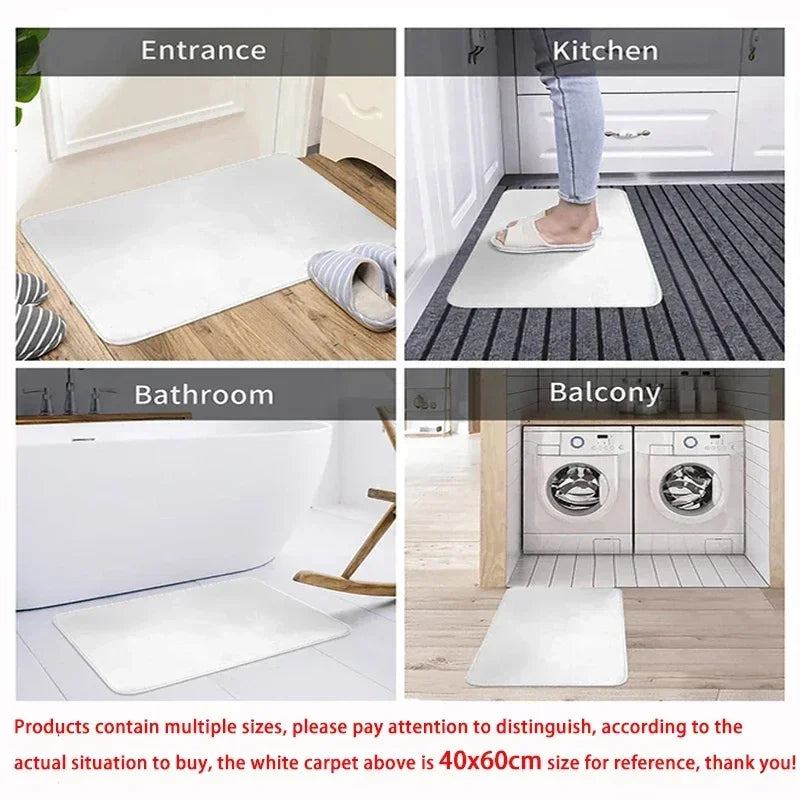 Navak Carpet Happy Campers Rug Non-slip Floor Mat Machine Washable Entrance Carpet for Hallway Bedroom Kitchen and Home Accessories Decor