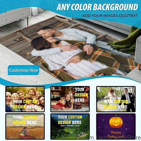Navak Carpet Custom Photo Text Area Mat Carpet Rug Printed Rectangle Rugs for Adult Yoga Living Room Decorative Personalized Entrance Doormat
