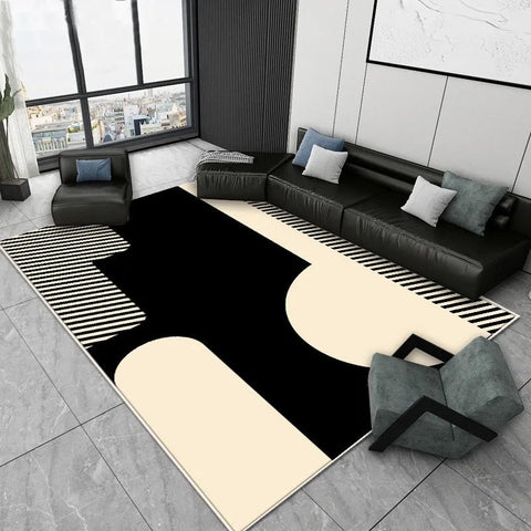 Navak Carpet Simple Abstract Art Style Carpet Living Room Sofa Bedroom Study Kitchen Entrance Door Mat Non-slip Cartoon Retro Home Decor Rug
