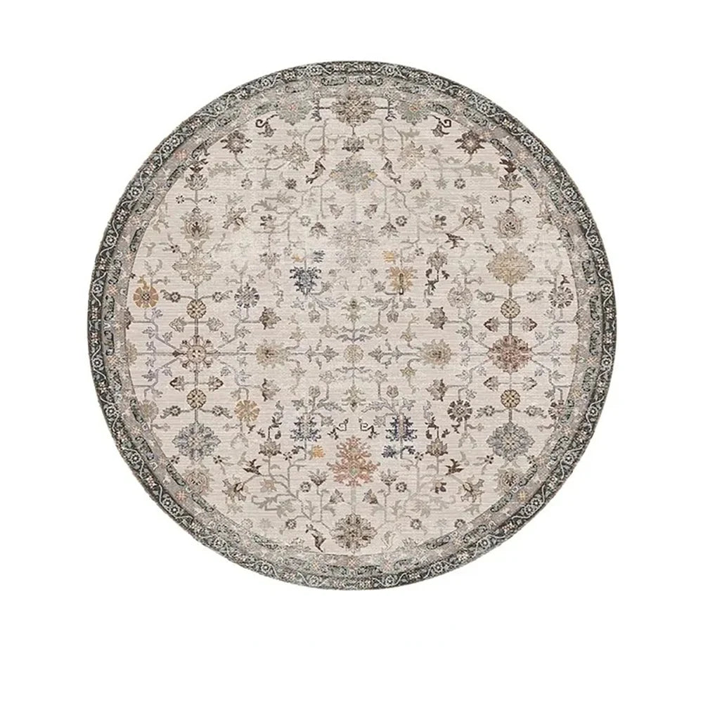 Navak Carpet Exclusive Picks Bohemian Retro Round Loop-Pile Carpet - Vintage Circular Area Rug for Coffee Table, Sofa & Bedroom Non-Slip Home Deco