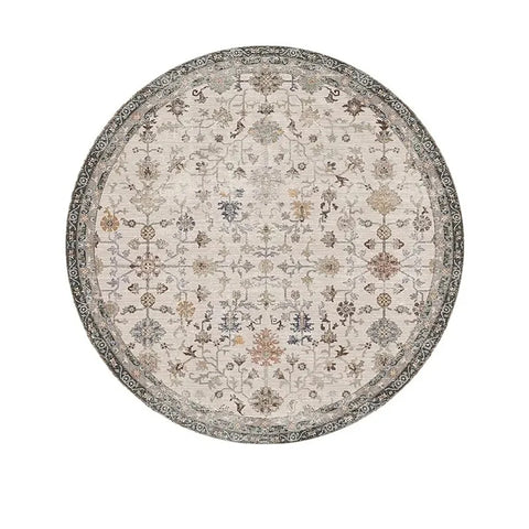 Navak Carpet Exclusive Picks Bohemian Retro Round Loop-Pile Carpet - Vintage Circular Area Rug for Coffee Table, Sofa & Bedroom Non-Slip Home Deco