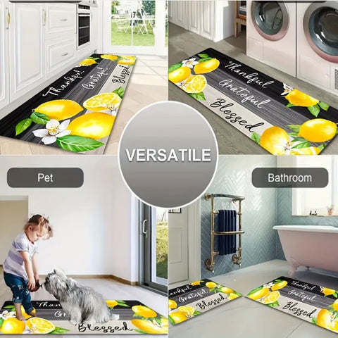 Navak Carpet 1PC Lemon Pattern Kitchen Rugs Non-Slip Door Mats Pop arts design Living room Rugs Bath Mat Carpet for Home Sink Laundry Decor