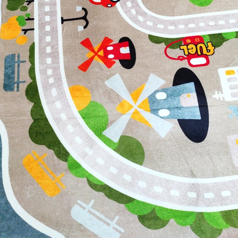Navak Carpet Thickened Flannel Carpet Living Room Children's Bedroom Decoration Floor Rug Cartoon Road Play Mat Soft Tatami Carpets Non-slip