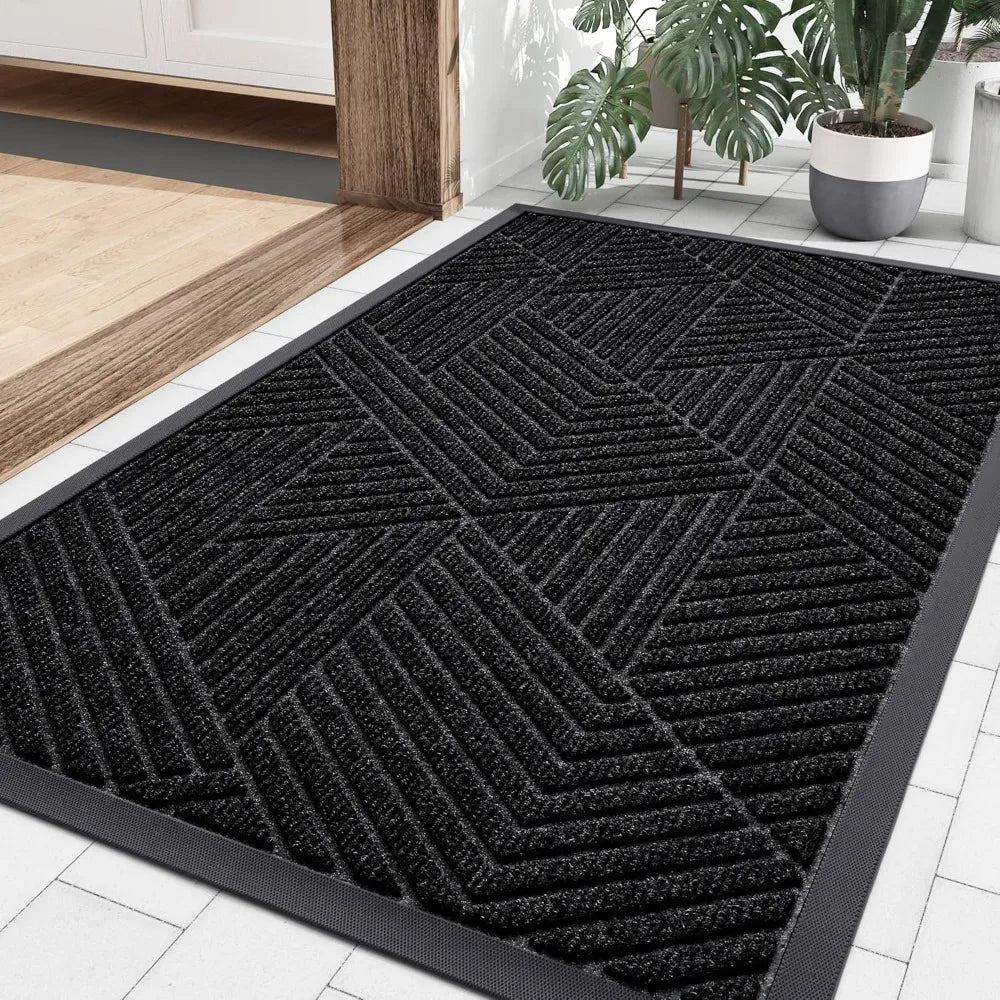 Navak Carpet Smiry Front Door Mat Outside Entrance, Heavy Duty Sturdy Natural Rubber Doormat, Trap Dirt and Moisture