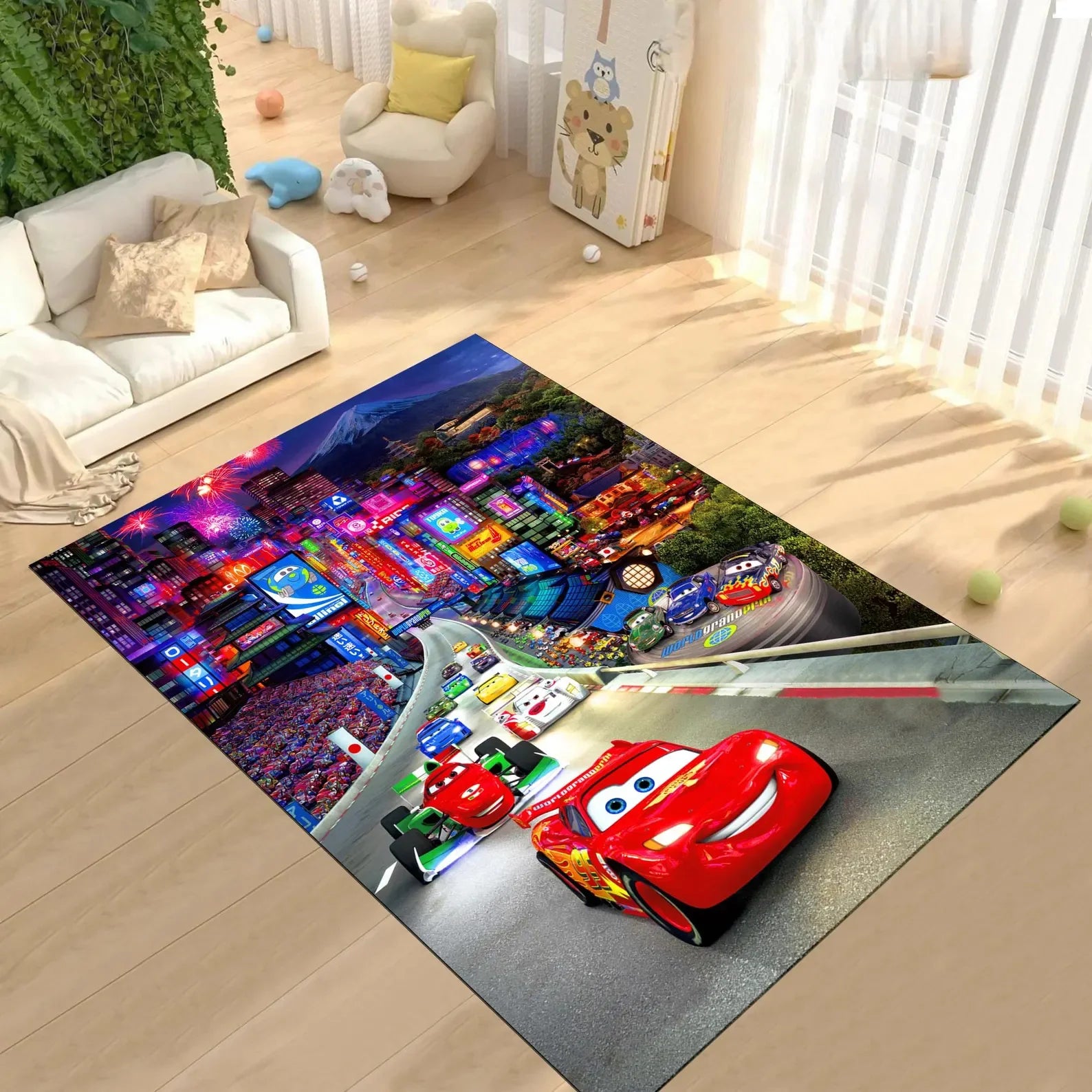 Navak Carpet Daily Picks Motorway Road Car Floor Carpet McQueen Cartoon Car Rug for Kids Room Decor Minimalist Nursery Child Play Mat Gift Ideas