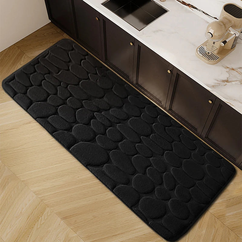 Navak Carpet 1pc Chic Cobblestone Design Kitchen Mat Soft Washable Anti-Skid Absorbent Home Decor Decor Rug