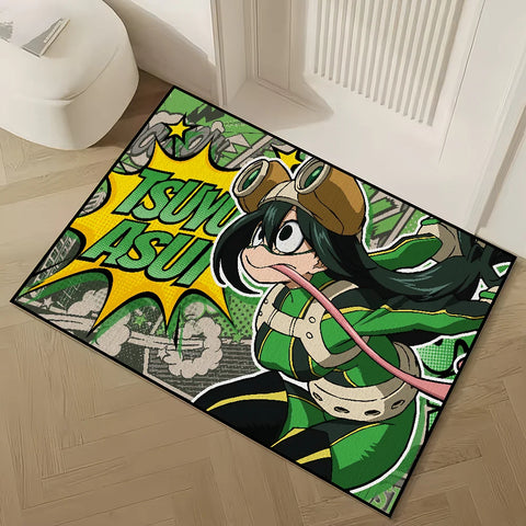 Navak Carpet anime My h-Hero Academia Tsuyu Asui small carpet Rug Home Decor Bedroom hogar Mat Hallway Balcony Entrance Doormat Decoration