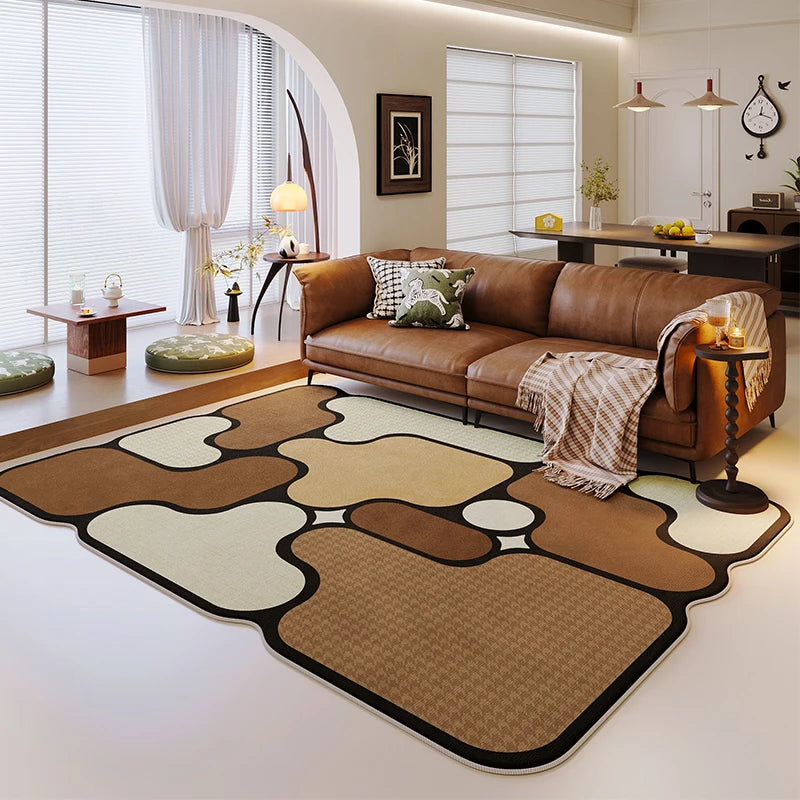 Navak Carpet Exclusive Picks Dopamine Patchwork Imitation Cashmere Rug Comfort Washable Living Room Sofa Rug Bedroom Rug Recliner Chair Rug Home Decor