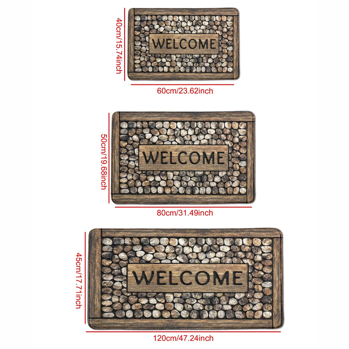 Navak Carpet New carpet floor mat polyester cobblestone welcome pattern non-slip waterproof suitable for entrance, outdoor camping hotel