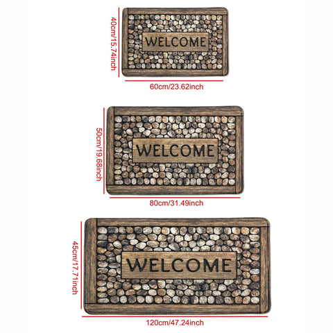 Navak Carpet New carpet floor mat polyester cobblestone welcome pattern non-slip waterproof suitable for entrance, outdoor camping hotel