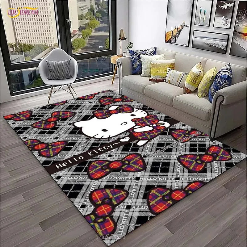 Navak Carpet Hello Kitty kawaii Cartoon Anime Carpet for Living Room Bedroom Rug Kitchen Door Kids Un-slip Floor Mat Alfombra Birthday gift