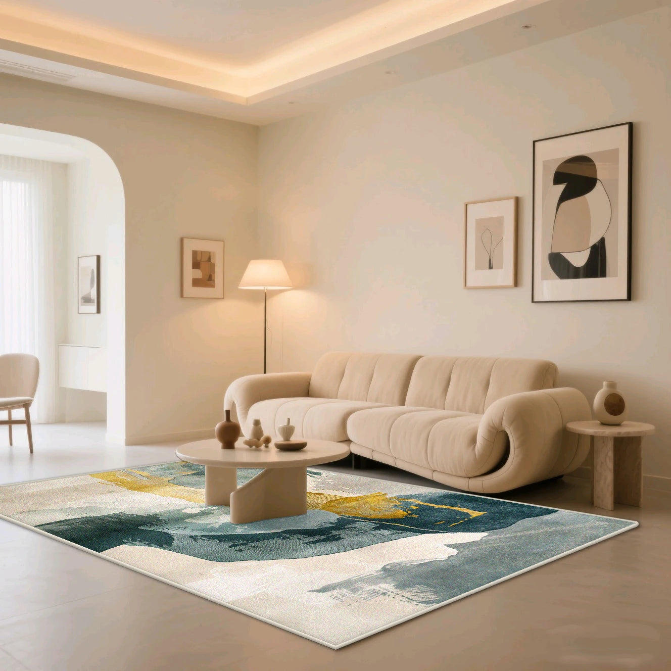 Navak Carpet Art Style Abstract Soft Bedroom Decoration Carpet Big Size Non-slip Sofa Table Mat Foldable Machine Washable Living Room Rugs