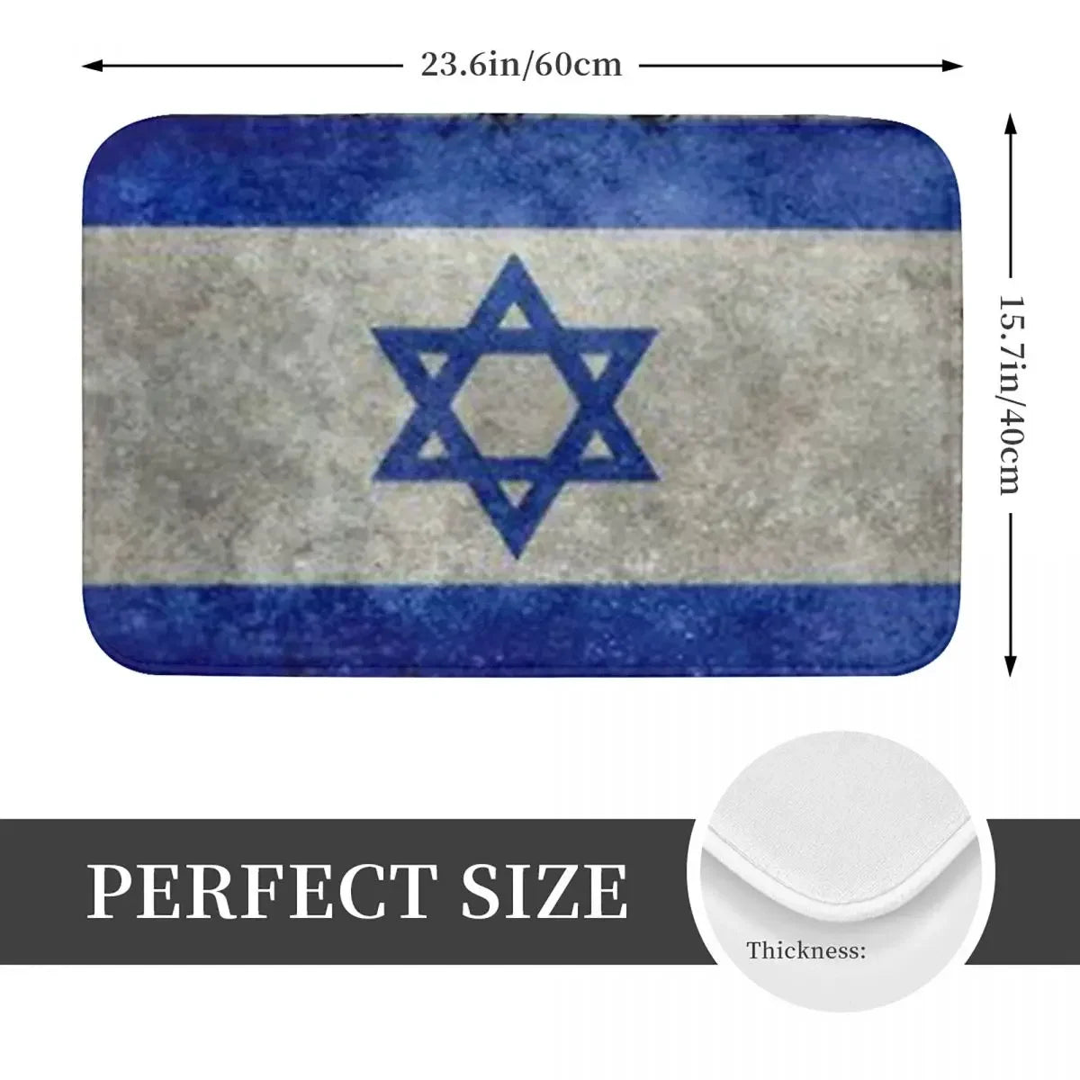 Navak Carpet Israel Flag Anti-slip Doormat Floor Mat Sand Scraping Carpet Rug for Kitchen Entrance Home Bathroom Living room Footpad Mats