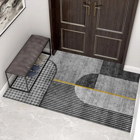 Navak Carpet Europe Style Geometry Round Pattern Carpet Living Room Sofa Bedroom Study Kitchen Entrance Door Mat Non-slip Fashion Decor Rug