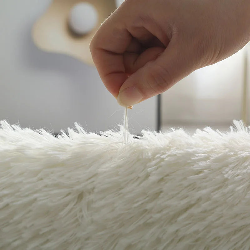Navak Carpet White Fluffy Hall Carpet Modern Living Room Bedroom Home Decor Large Mats Thickened Non-Slip Girl Children's Room Pink Furry Rug