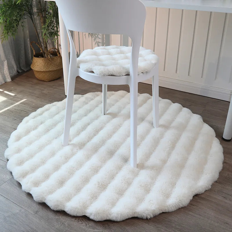 Navak Carpet Faux Rabbit Carpet For Bedroom Hairy Fluffy Mat Washable Area Rug Shaggy Soft Christmas Decoration Luxury Sofa Mat Cushion