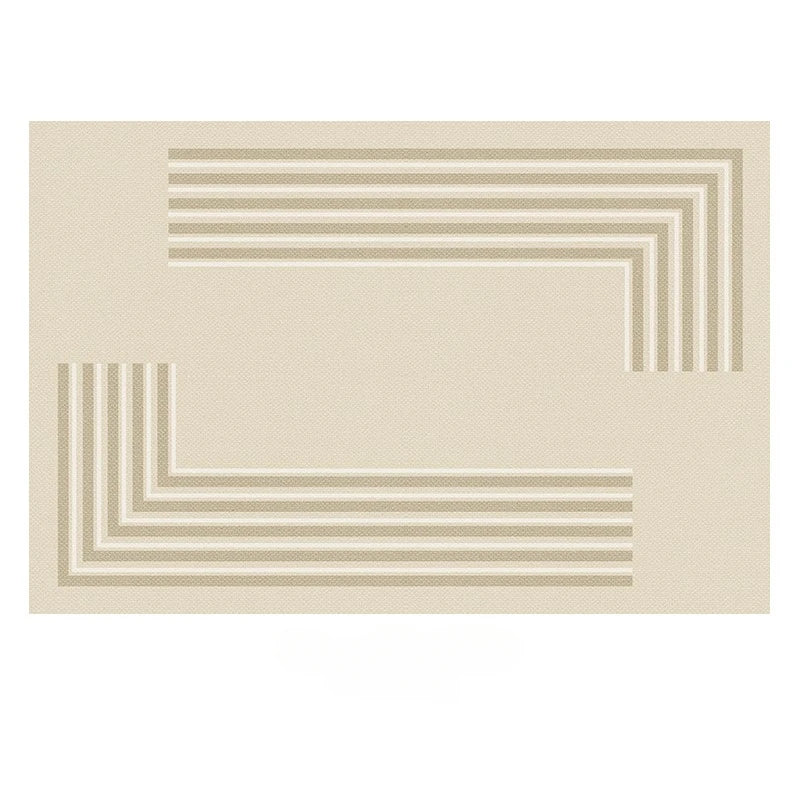 Navak Carpet Beige Light Gray Plush Carpet with Elegant Border Design Soft Thick Pile Carpets for Living Room Bedroom Home Decor Large Carpet