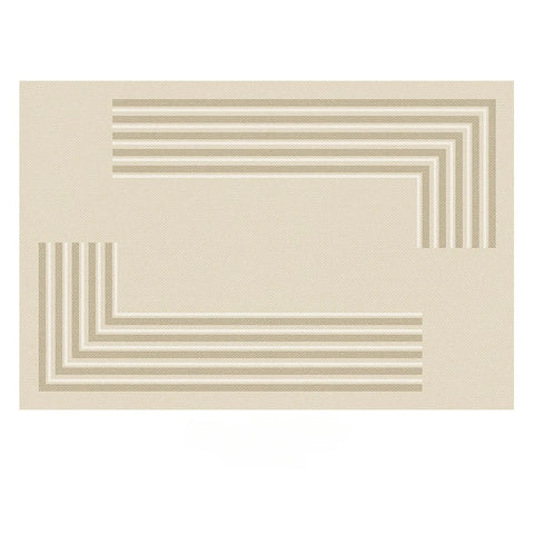 Navak Carpet Beige Light Gray Plush Carpet with Elegant Border Design Soft Thick Pile Carpets for Living Room Bedroom Home Decor Large Carpet