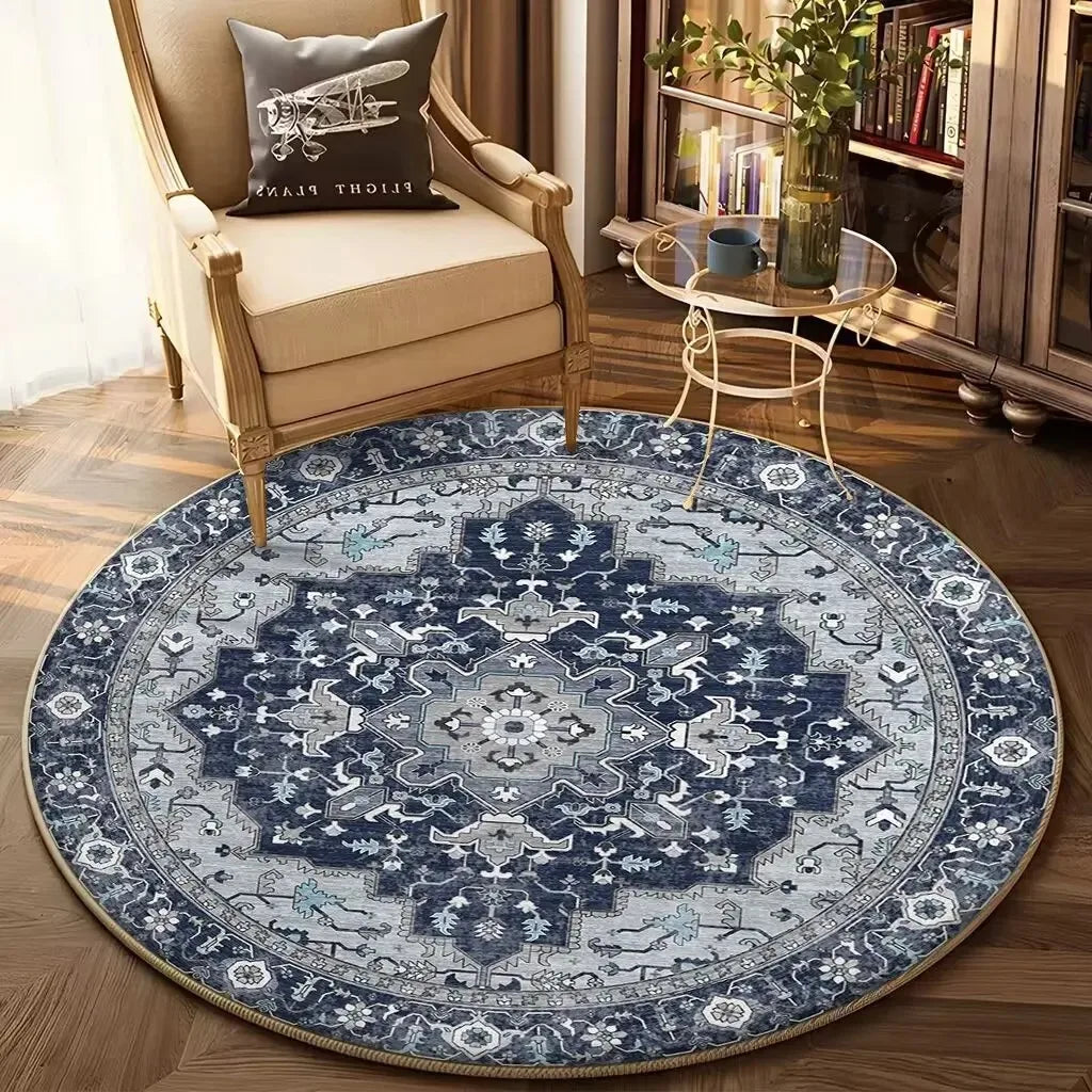 Navak Carpet Bohemian Round Living Room Decor Sofa Table Home Rug Soft Chair Mat Bedroom