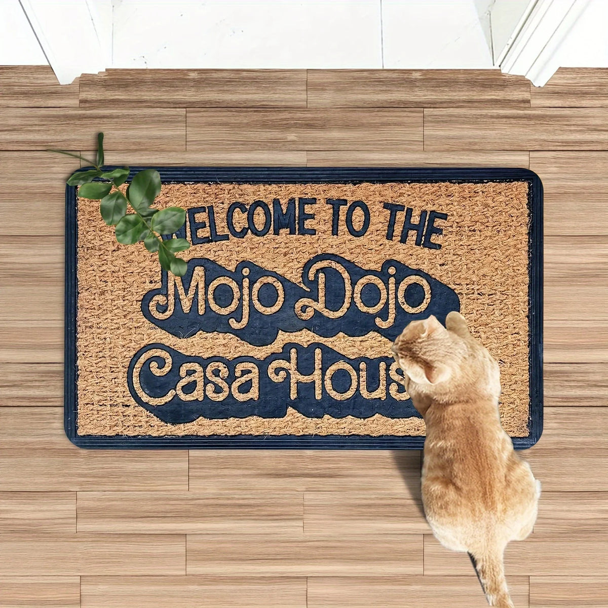 Navak Carpet 1 Piece Polyester Doormat, Welcome to Mojo Dojo Casa House, Rectangular Entrance Mat, Machine Washable, for Bedroom Living Room
