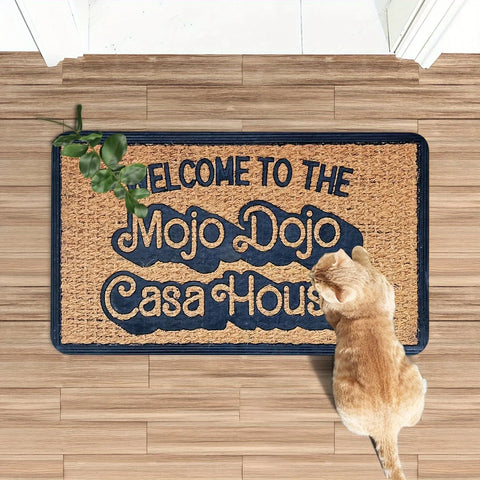 Navak Carpet 1 Piece Polyester Doormat, Welcome to Mojo Dojo Casa House, Rectangular Entrance Mat, Machine Washable, for Bedroom Living Room