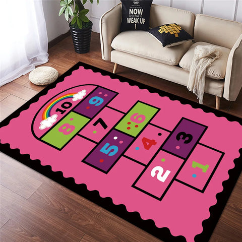 Navak Carpet Cartoon Hopscotch Flannel Carpet for Bedroom Living Room Bedside Girl Room Floor Mats Home Decor Layout Sofa Cushion Rug