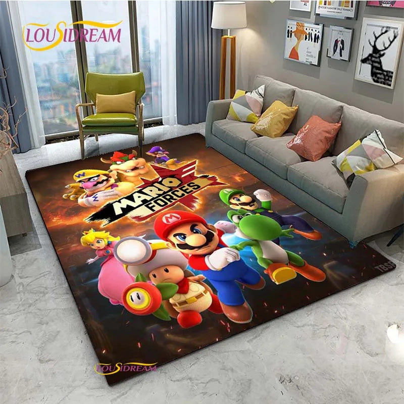Navak Carpet Mario Cartoon Anime Carpet for Living Room Bedroom Cute Rugs Table Kitchen Door Kids Un-slip Floor Mats Alfombra Birthday gift