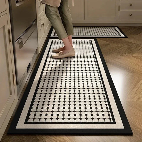 Navak Carpet Rug for Kitchen Waterproof Floor Mat Long Carpet Pvc Leather Non-slip Oil-proof Foot Mats Minimalist Home Decoration Rugs