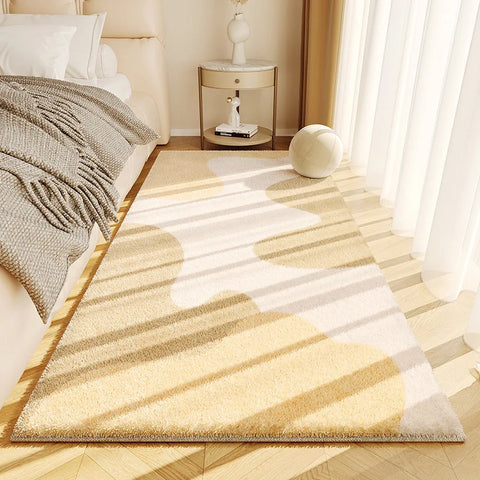 Navak Carpet Exclusive Picks Simple Cream Style Faux Cashmere Living Room Fluffy Rugs Home Decor Bedroom Cloakroom Bedside Non-Slip Rugs