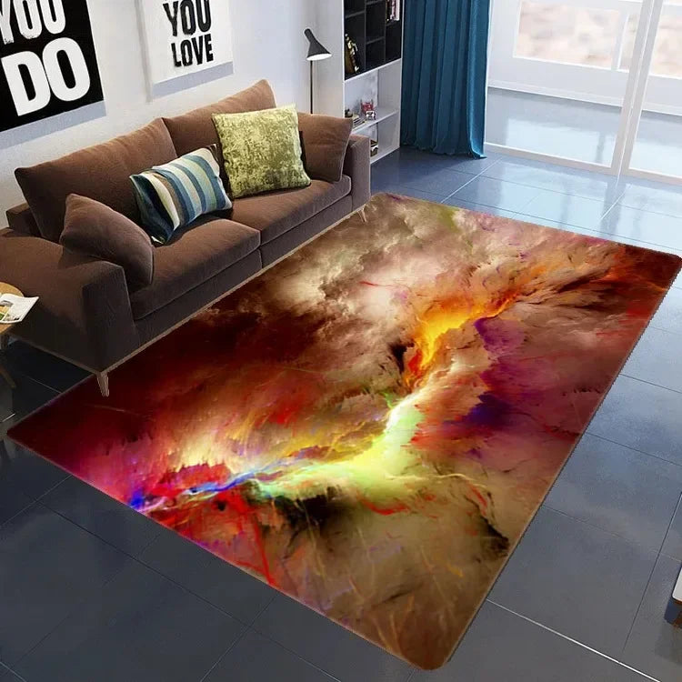 Navak Carpet 3D Galaxy Space Star Carpet Home Bedroom Living Room Decorative Floor Mat Bathroom Room Non-Slip Carpet Door Mat