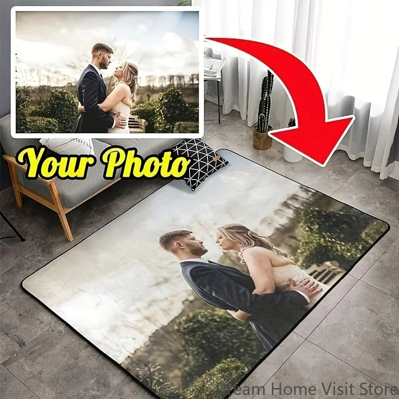 Navak Carpet Custom Photo Text Area Mat Carpet Rug Printed Rectangle Rugs for Adult Yoga Living Room Decorative Personalized Entrance Doormat