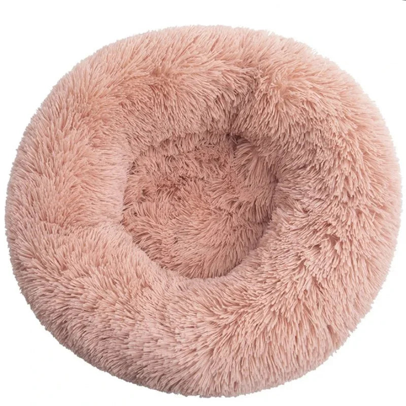Navak Carpet  40-90cm Round Pet Bed for Large Dog Bed Super Soft Cat Bed Long Plush Dog House for Medium Dog House Winter Warm Sleeping