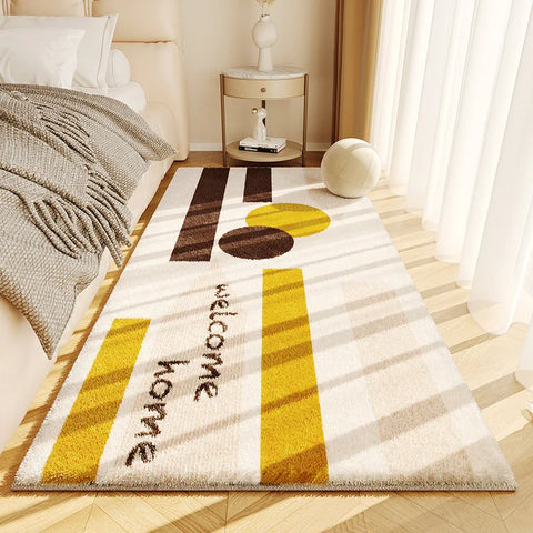 Navak Carpet Exclusive Picks Simple Cream Style Faux Cashmere Living Room Fluffy Rugs Home Decor Bedroom Cloakroom Bedside Non-Slip Rugs
