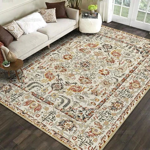 Navak Carpet Retro Ethnic Style Carpets for Living Room Persia Bedroom Decor Rug Non-slip Washable Porch Floor Mat Dining Room Lounge Carpet