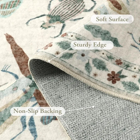 Navak Carpet Retro Animal Print Living Room Carpet Fashion Bedroom Bedside Rug Foldable Machine Washable Sofa Coffee Table Floor Mat Ковер 러그