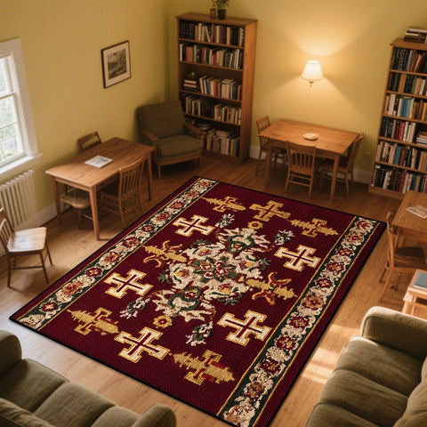 Navak Carpet Persian Tradition Carpets for Living Room Cross Pattern Decoration Home Bedroom Bedside Soft Rug Study Cloakroom Washable Mats