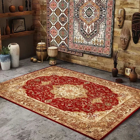 Navak Carpet Persian American Retro Carpet Large Area Living Room Decoration Home Ethnic Style Bedroom Rug Cloakroom Lounge Soft Mat Washable