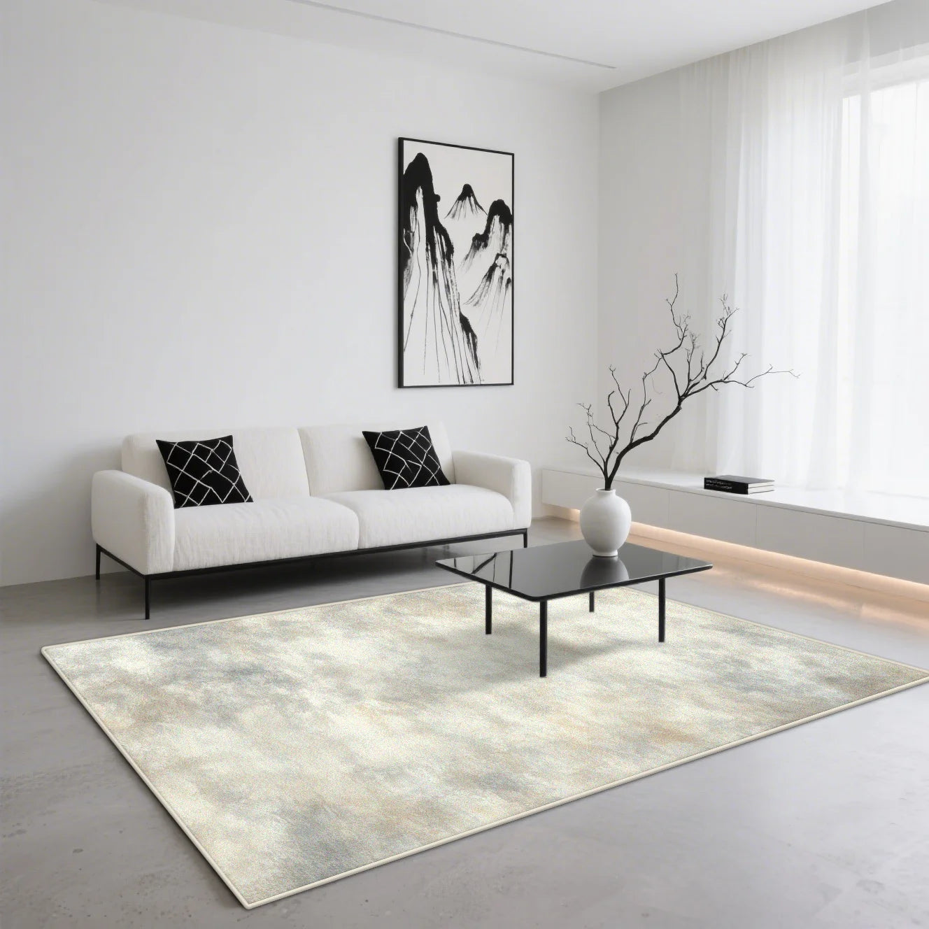 Navak Carpet Abstract Art Style CARPET FOR LIVE ROOM Light Luxury Decoration Home Non-slip Washable Rug Minimalism Bedroom Fluffy Soft Mats