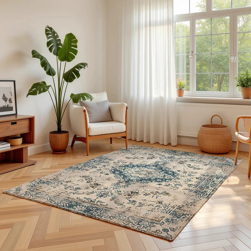 Navak Carpet Retro Style Living Room Decoration Plush Carpet Large Area Rugs for Bedroom Thick Washable Lounge Floor Mat Home Fluffy Soft Rug