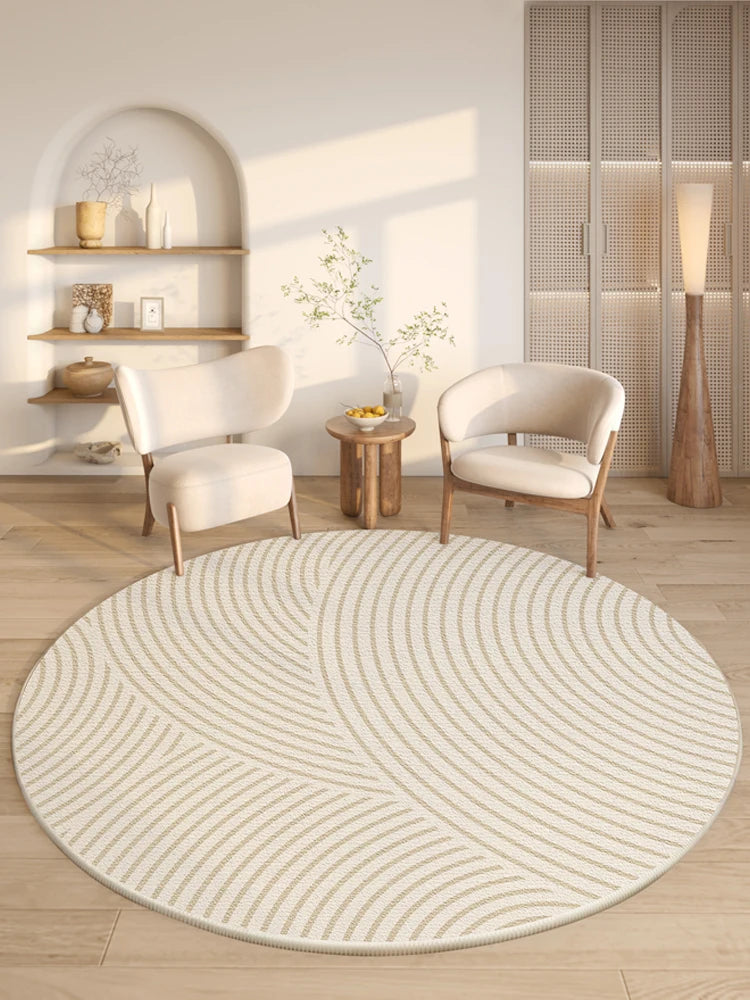 Navak Carpet Modern Style Rugs for Bedroom Minimalist Living Room Decoration Round Anti-slip Carpet Soft Bedside Floor Mat Washable Study Rug