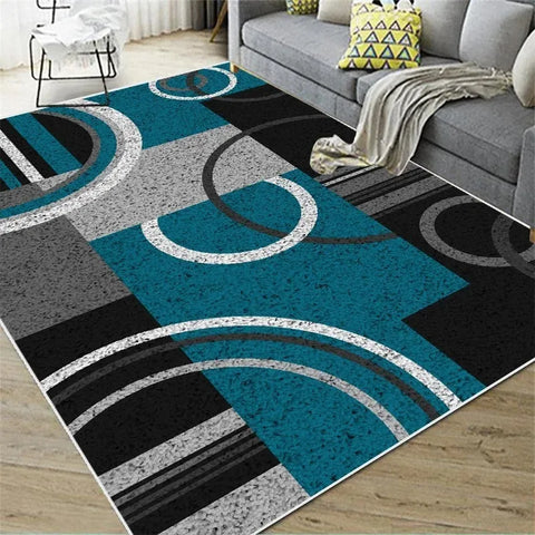Navak Carpet Modern Geometric Lines Living Room Decor Carpet Bedroom Bedside Soft Foot Mat Home Kitchen Entrance Doormat Floor Mat