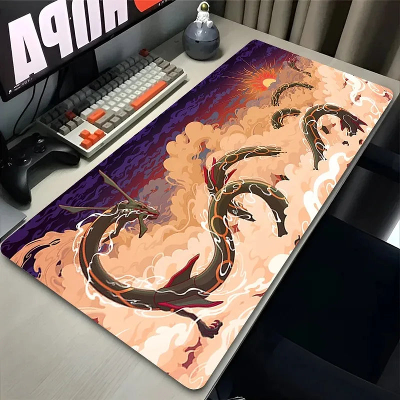 Navak Carpet Green Dragon Clouds Mouse Pad XXL PC Japan Anime R-rayquaza Mousepad Laptop P-pokemons Gamer Keyboard Rug Cool Desk Mat Carpet