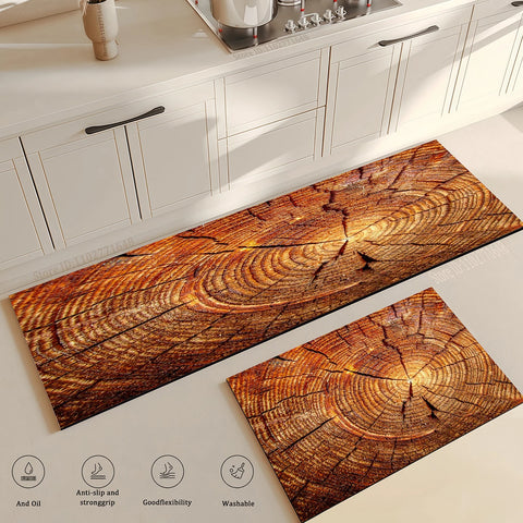 Navak Carpet Wood Grain Kitchen Rug Bedroom Entrance Doormat Anti-Slip Living Room Floor Decor Washable Carpet Home Hallway Quality Foot Mat