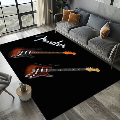 Navak Carpet 27 Style New 3D Fender Retro Guitar Instruments Music Carpet Rug for Living Room Bedroom Home Sofa Decoration,Non-slip Floor Mat