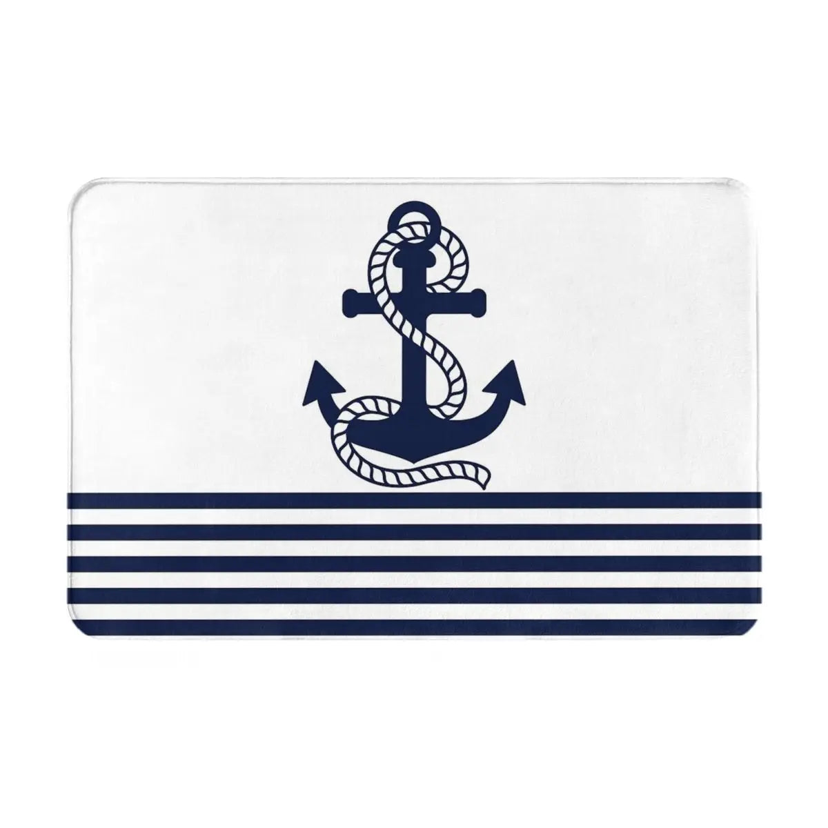 Navak Carpet Anchor Nautical White & Navy Anti-slip Doormat Floor Mat Cushion Carpet Rug for Kitchen Entrance Home Bathroom Living room Mats