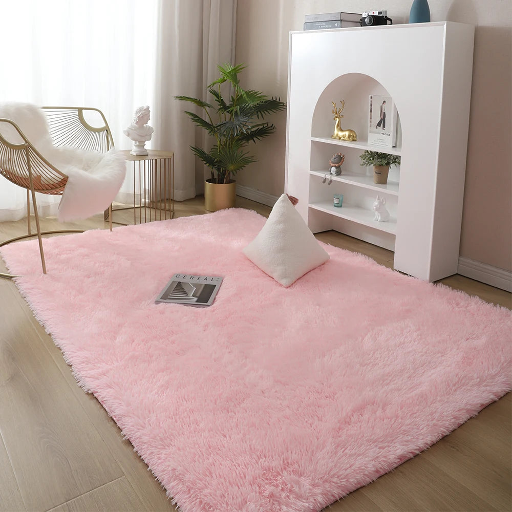 Navak Carpet Nordic Furry Rug Bedroom Carpet Living  Room Modern Decoration Hairy Carpets Large Size Black Gray Pink Beige Non Slip Mat