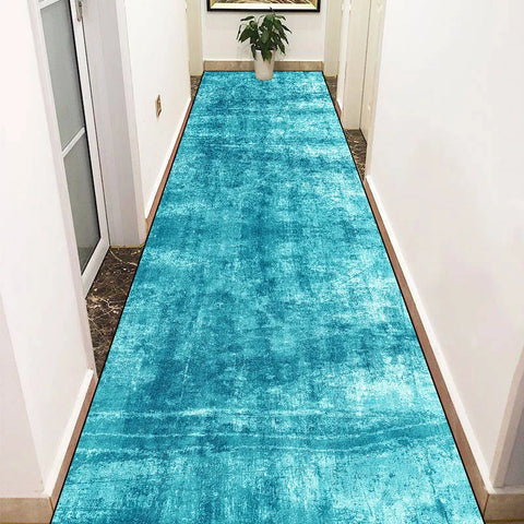Navak CarpetGreen Long Corridor Carpets Abstract Decoration Hall Runner Carpet Party Hallway Aisle Floor Mat Anti-slip Room Sofa Bedside Rug
