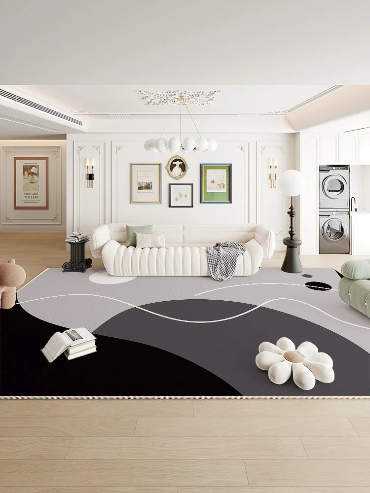 Navak Carpet Modern Luxury Bedroom Decor Bedside Carpet Large Area Black White Carpets for Living RoomPlush Rug HomeMat