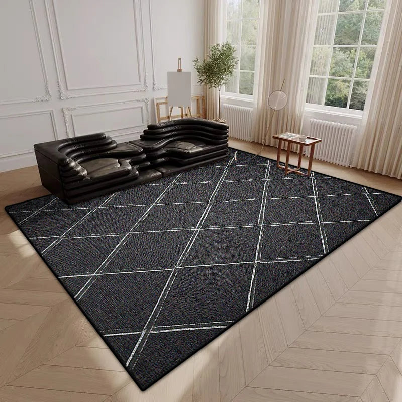 Navak Carpet Modern Simple Style Plaid Pattern Decor Rug for Living Room Soft Easy Clean Sofa Table Mat Big Size Cloakroom Non-slip Carpet